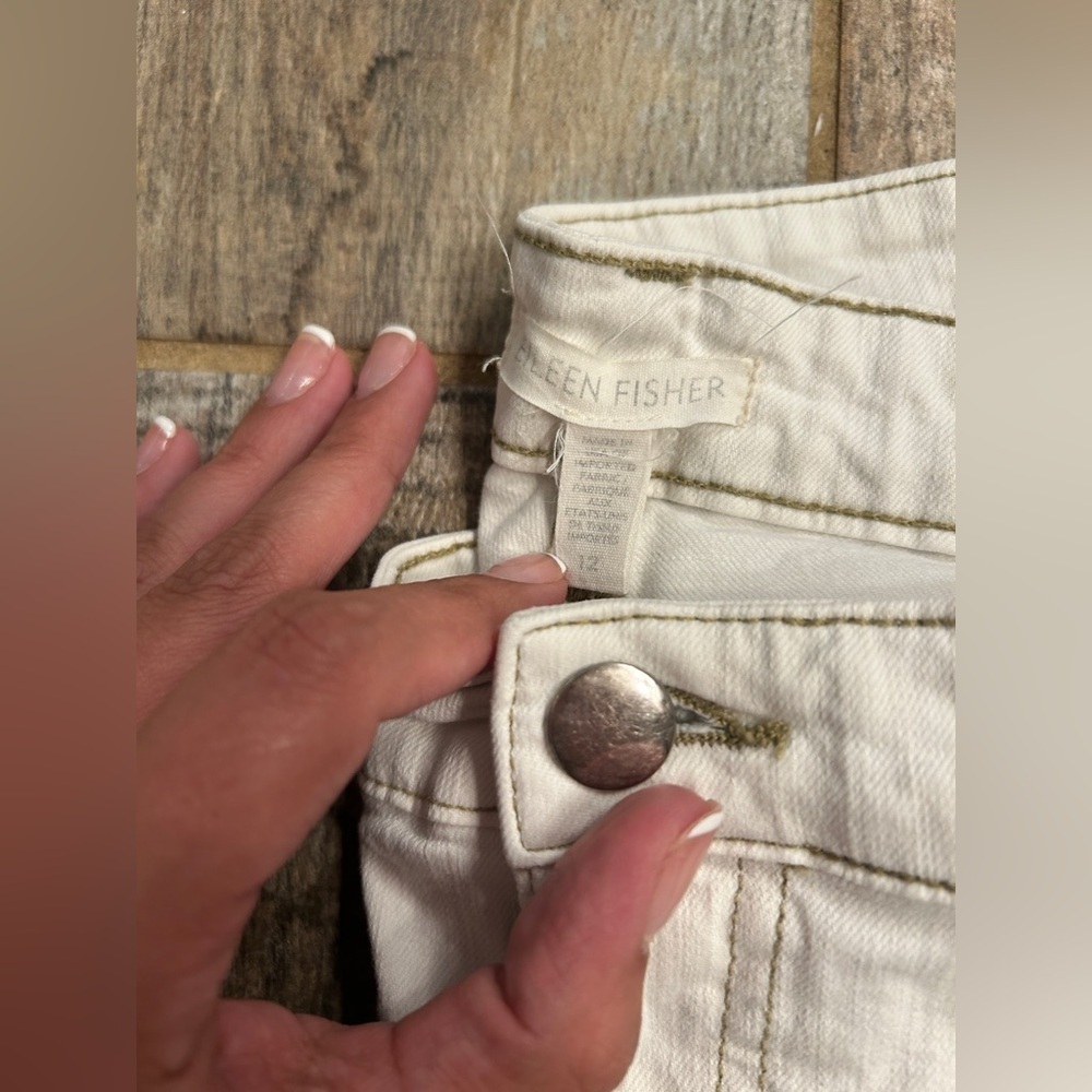 Eileen Fisher undyed organic cotton stretch denim. Size 12. - Picture 3 of 8